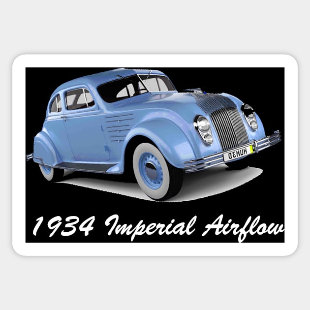1934 Imperial Airflow Classic Retro Vintage Car Sticker by CarloVaro